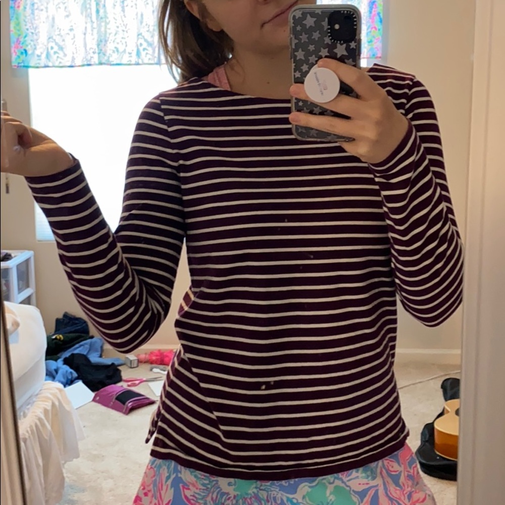 J Crew long sleeve top; 100% cotton.